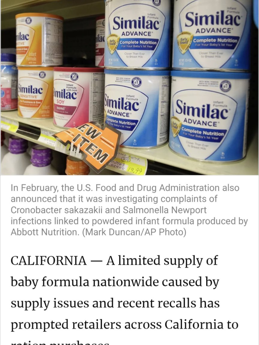 加州部分零售店限购婴幼儿奶粉...