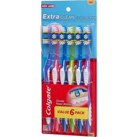 Extra Clean Full Head Toothbrush, Soft - 6 Count