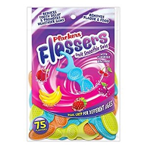 Plackers Kids Flossers, 75 Count (Pack of 4)