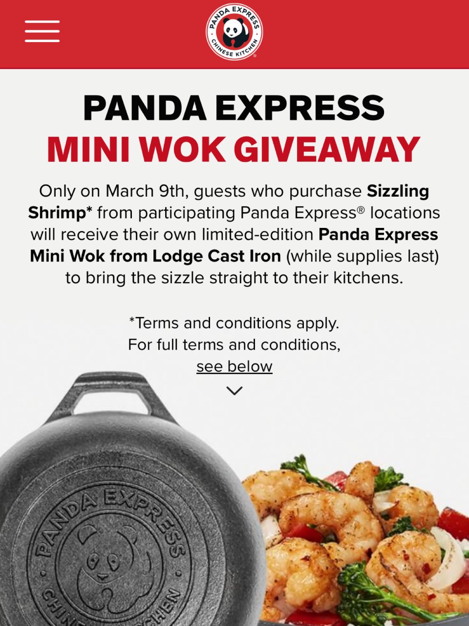 Get A Free Panda Express Mini Wok 