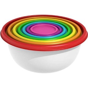 白菜价：7色彩虹圆形储藏碗（14件）