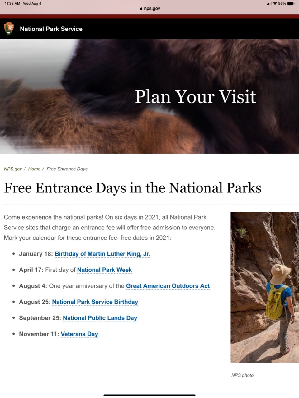 2021这几天去国家公园免费 mark住...