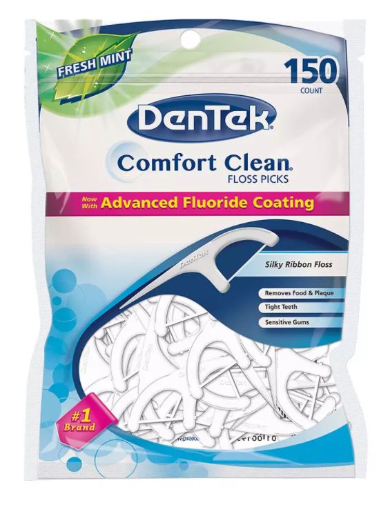 DenTek牙线棒150根 Comfort Clean舒适清洁型
