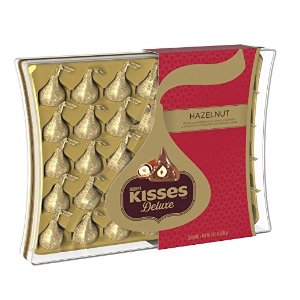 HERSHEY'S Kisses Deluxe Chocolate Hazelnut Candy Gift Box 35 Count