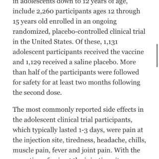 FDA已通過輝瑞疫苗使用於12-15歲青...