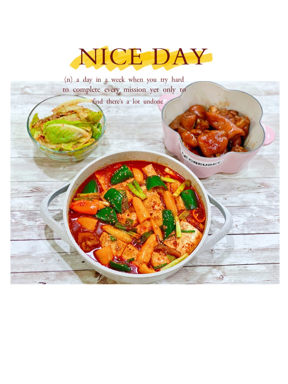 5⃣️晚餐小饭桌：韩式红烧鸡+生菜沙拉+...