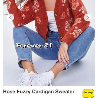 Rose Fuzzy Cardigan Sweater