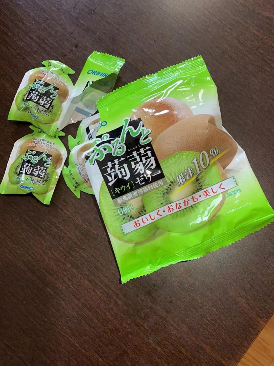 日本ORIHIRO 蒟蒻果凍低卡高纖可吸果汁 #青提味 6粒装 - 亚米网