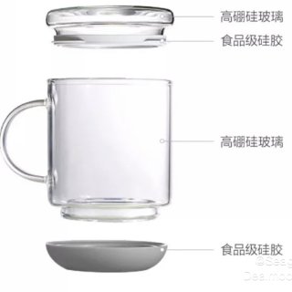 网易严选：带盖耐热玻璃茶杯...