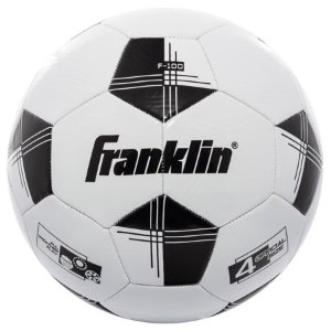Franklin Sports Competition 100 Size 4 Soccer Ball-Black/White