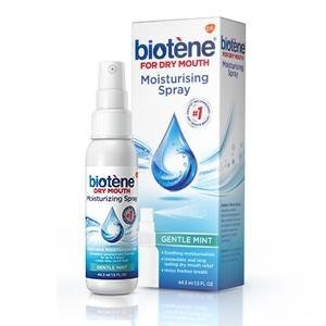 Biotene Gentle Mint Moisturizing Mouth Spray, Sugar-Free, for Dry Mouth and Fresh Breath, 1.5 ounce (Pack of 2)