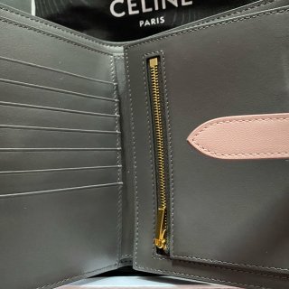 Celine Strap 短款钱包-粉灰...