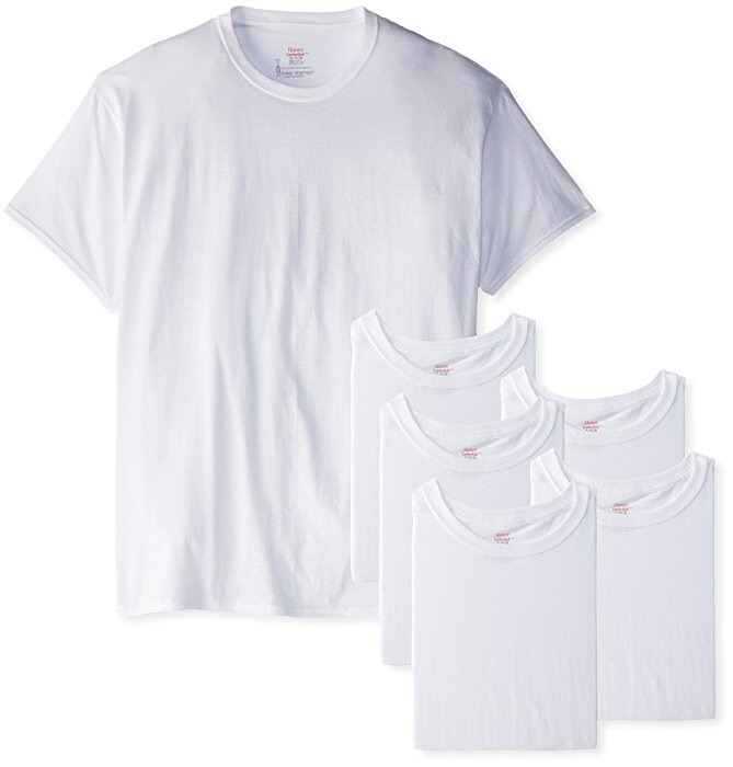 Hanes FreshIQ Crew T-Shirt男士白色T恤 (6包装)