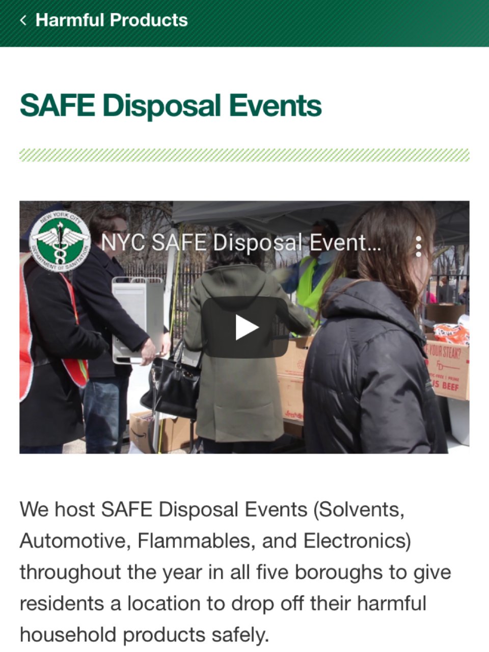 NYC SAFE Disposal Events 晒晒圈美国生活精选