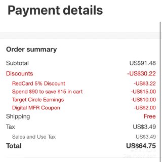 Target $90-$15折扣末班车买...