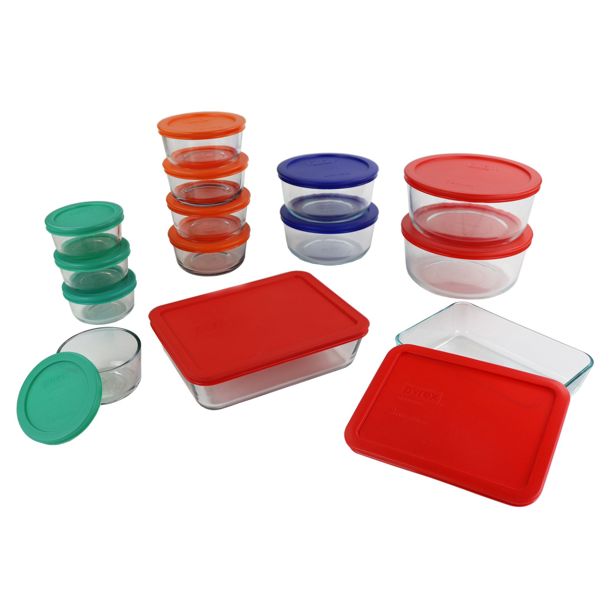 Pyrex® 28-Pc Simply Store® Set, Food Storage, Bakeware, Red, Green, Orange, Blue - Walmart.com