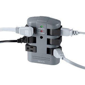 Belkin 6-Outlet Pivot-Plug Wall Mount Power Strip Surge Protector, 1080 Joules