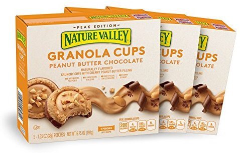 Peak Edition Granola Cups Peanut Butter 1.35 Ounce 5 Count Pack of 3
