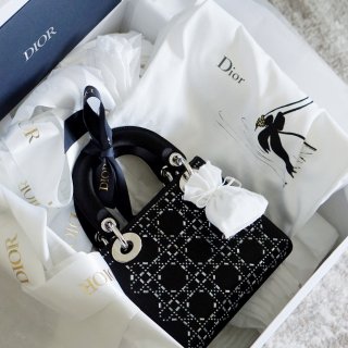 新年+情人节礼物之水钻Dior黑丝绸mi...