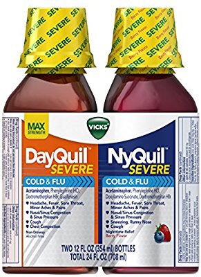 Vicks NyQuil and DayQuil SEVERE感冒液 , 12 Fl Oz*2瓶
