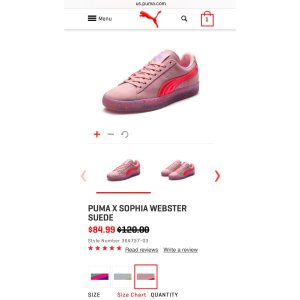 $67.99 PUMA x SOPHIA WEBSTER 三款颜色