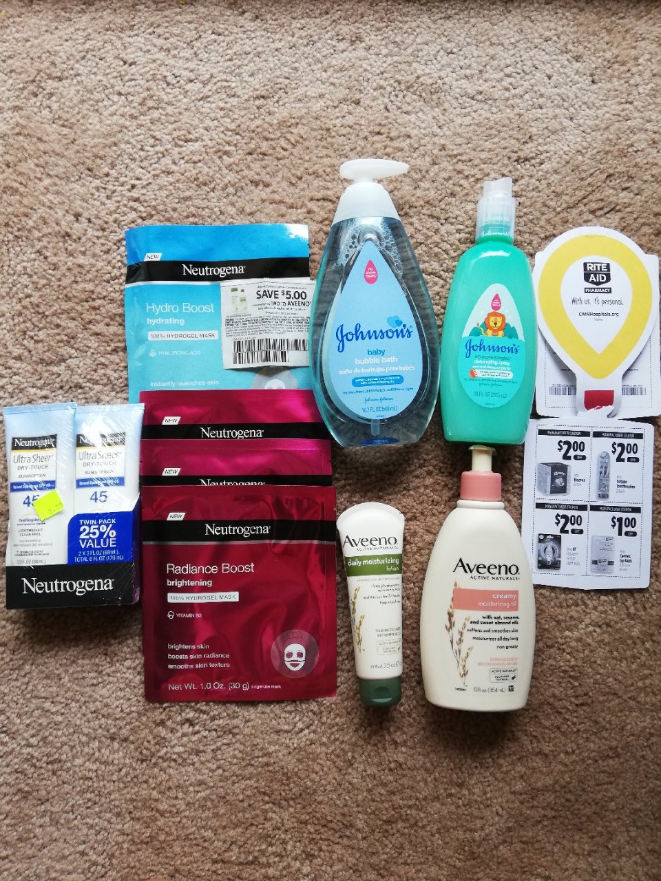 四月购物记录,RITE AID,J＆J visa rebate,Neutrogena 露得清,Aveeno 艾维诺