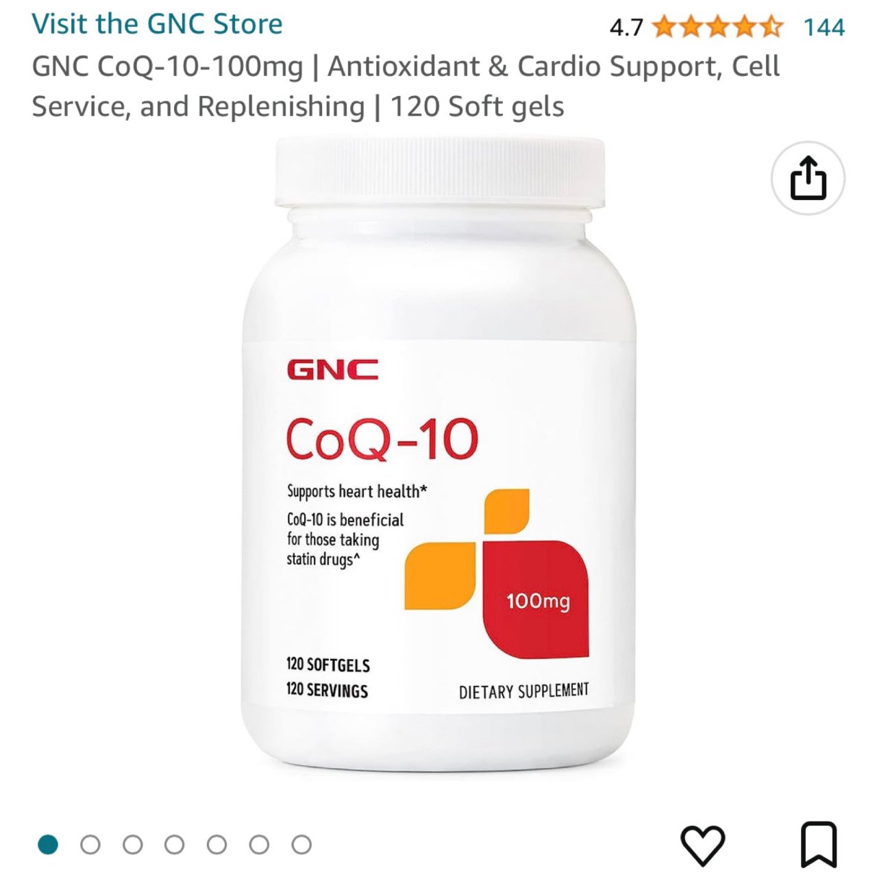 GNC辅酶Q10: 抗氧化小能手...