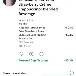 Starbucks 💘新品：巧克力草莓奶...
