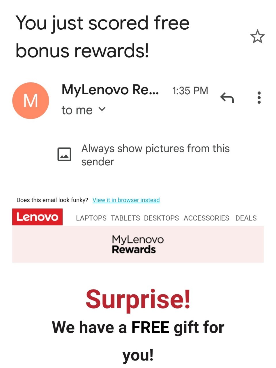 Lenovo发钱啦