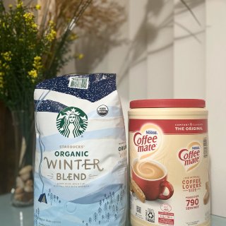 Starbucks Organic Winter Blend Whole Bea,Nestlé Coffee-mate Powdered Creamer, Ori