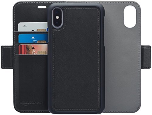 Amazon.com: AmazonBasics iPhone X PU Leather Wallet Detachable Case皮质手机壳