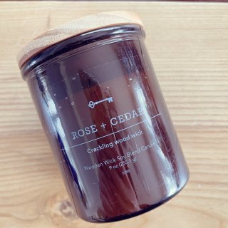 Lidded Glass Jar Crackling Wooden Wick Rose And Cedar Candle - Threshold™ : Target