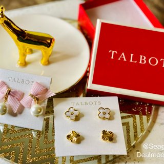 Talbots 🦙： 蝴蝶结🎀珍珠耳钉...