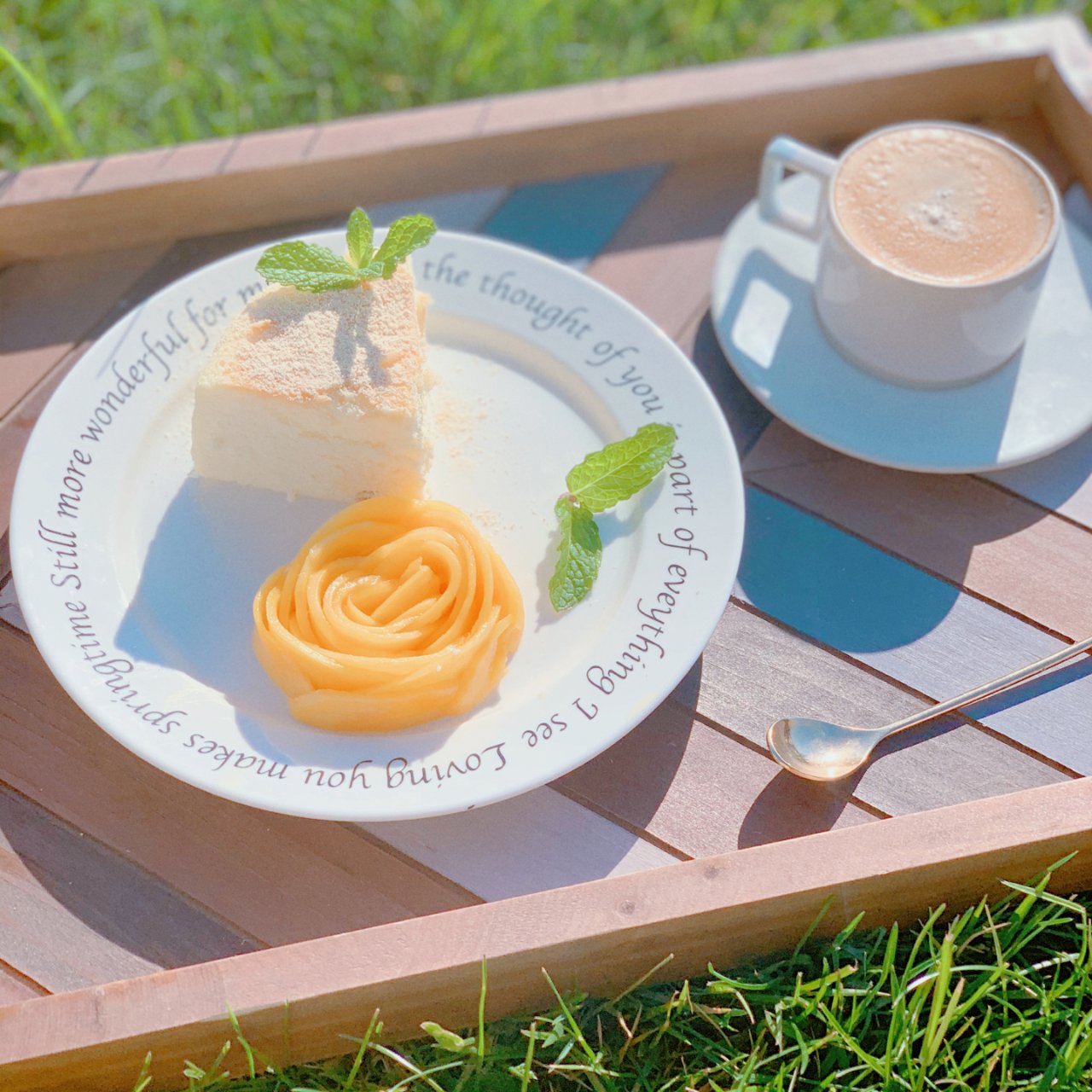 日式轻乳酪蛋糕，假装在外野餐...