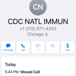 大家有收到CDC打来的电话吗？...