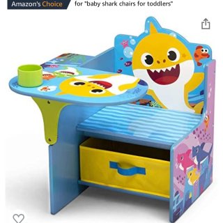 Baby Shark Chair Desk with Storage Bin - Ideal for Arts & Crafts, Snack Time, Homeschooling, Homework & More by Delta Children : Everything Else