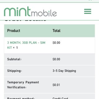 Mint Mobile 免费3月体验下单...