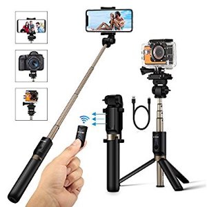 $17.39 亚马逊畅销BlitzWolf无线自拍杆三脚架 带蓝牙遥控器 Amazon.com: BlitzWolf Selfie Stick Tripod with Bluetooth Remote for Gopro iphone x 8 plus 6 6s 7 plus Android Samsung s7 s8 plus edge 4等