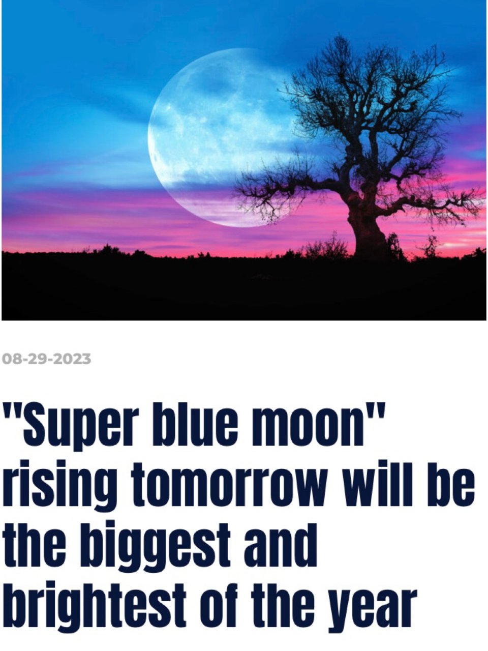 今年最大最亮的“超级蓝月亮”明天升起...