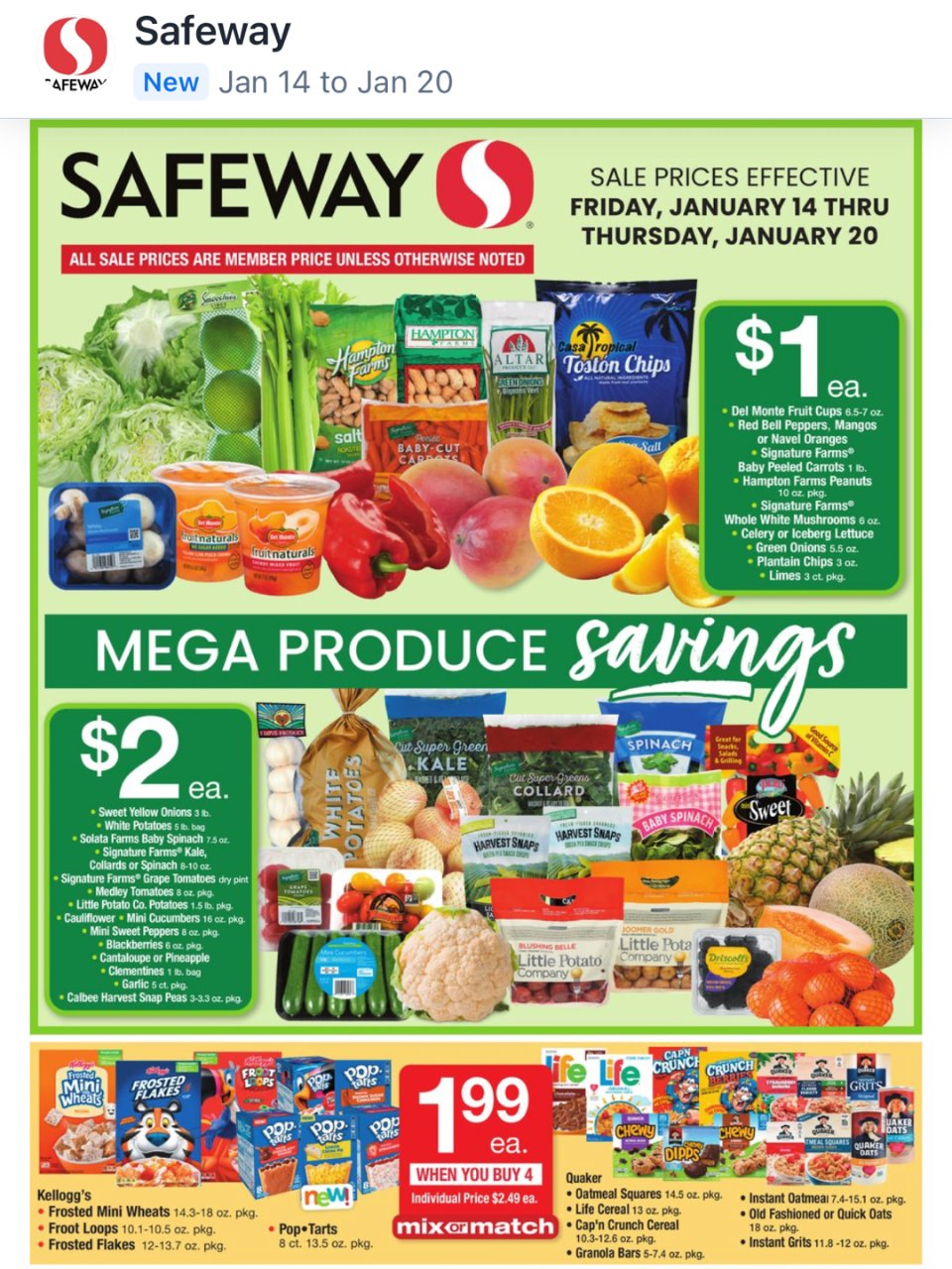 Safeway $1/$2 素菜🥬 & ...