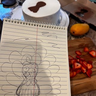 感恩节的小创意：火鸡水果鲜奶蛋糕...