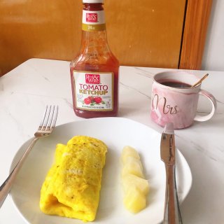 😋一周减脂餐┊蛋包肉松吐司✦菠萝✦咖啡...