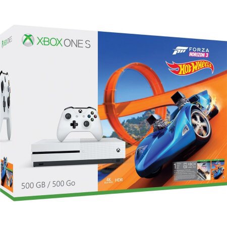 Microsoft Xbox One S 500GB Forza Horizon 3 Hot Wheels Bundle, White, ZQ9-00202 (Digital Download ) - Walmart.com 游戏机