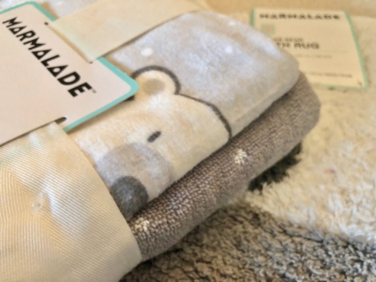 Bed Bath & Beyond,Marmalade™ Polar Bear 2-Piece Towel Set in Grey/Snow | Bed Bath & Beyond