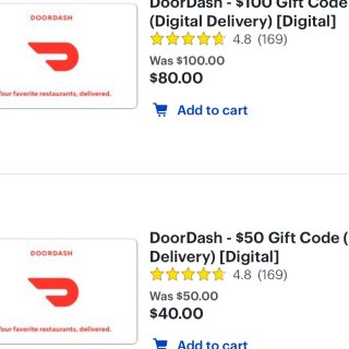 DoorDash $100 Gift Code (Digital Deliver