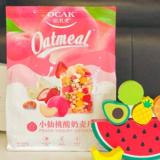 欧扎克 小仙桃酸奶 干吃零食 水果谷物冲饮代餐麦片 400g 