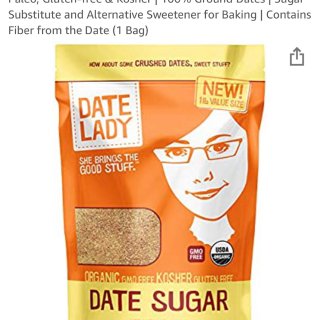 Organic Date Sugar, 1 lb | 100% Whole Food | Vegan, Paleo, Gluten-free & Kosher | 100% Ground Dates | Sugar Substitute and Alternative Sweetener for Baking | Contains Fiber from the Date (1 Bag) : Grocery & Gourmet Food