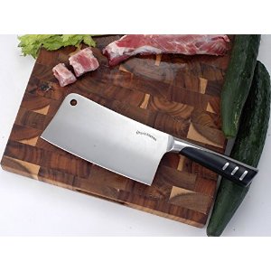 7 Inch Stainless Steel Chopper - Cleaver - Butcher Knife - Multipurpose Use for Home Kitchen or Restaurant by Utopia Kitchen
