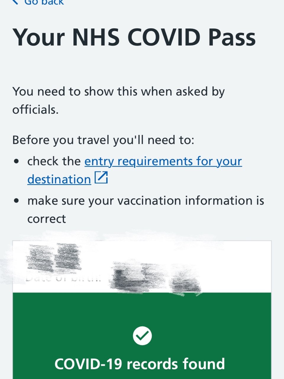 在NHS app上可以显示疫苗护照啦...