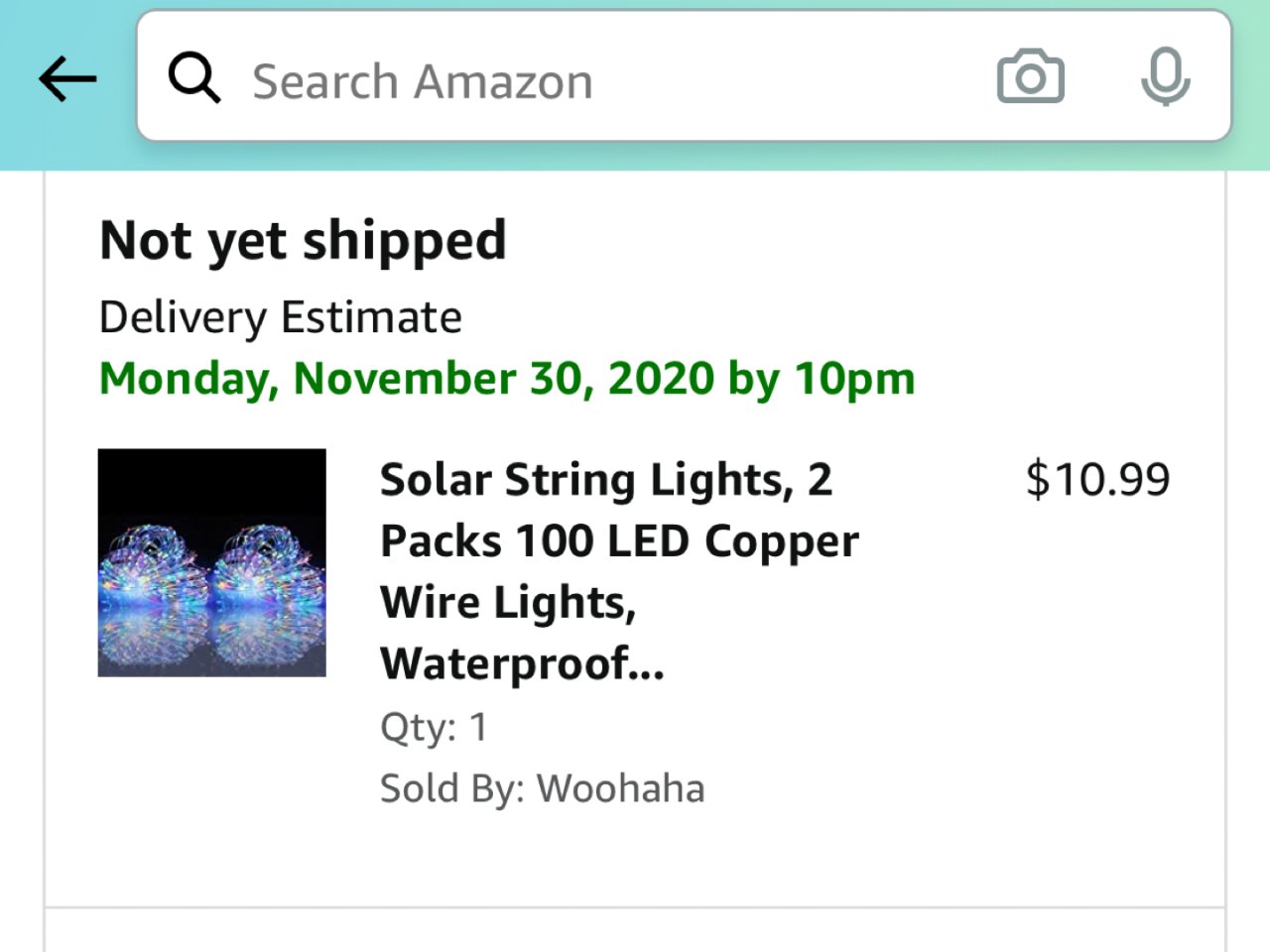Solar String Lights, 2 Packs 100 LED Cop
